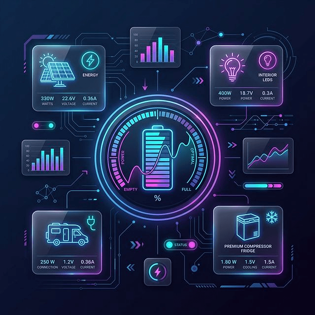 Aufbaubatterie-Kapazität berechnen für Wohnmobil