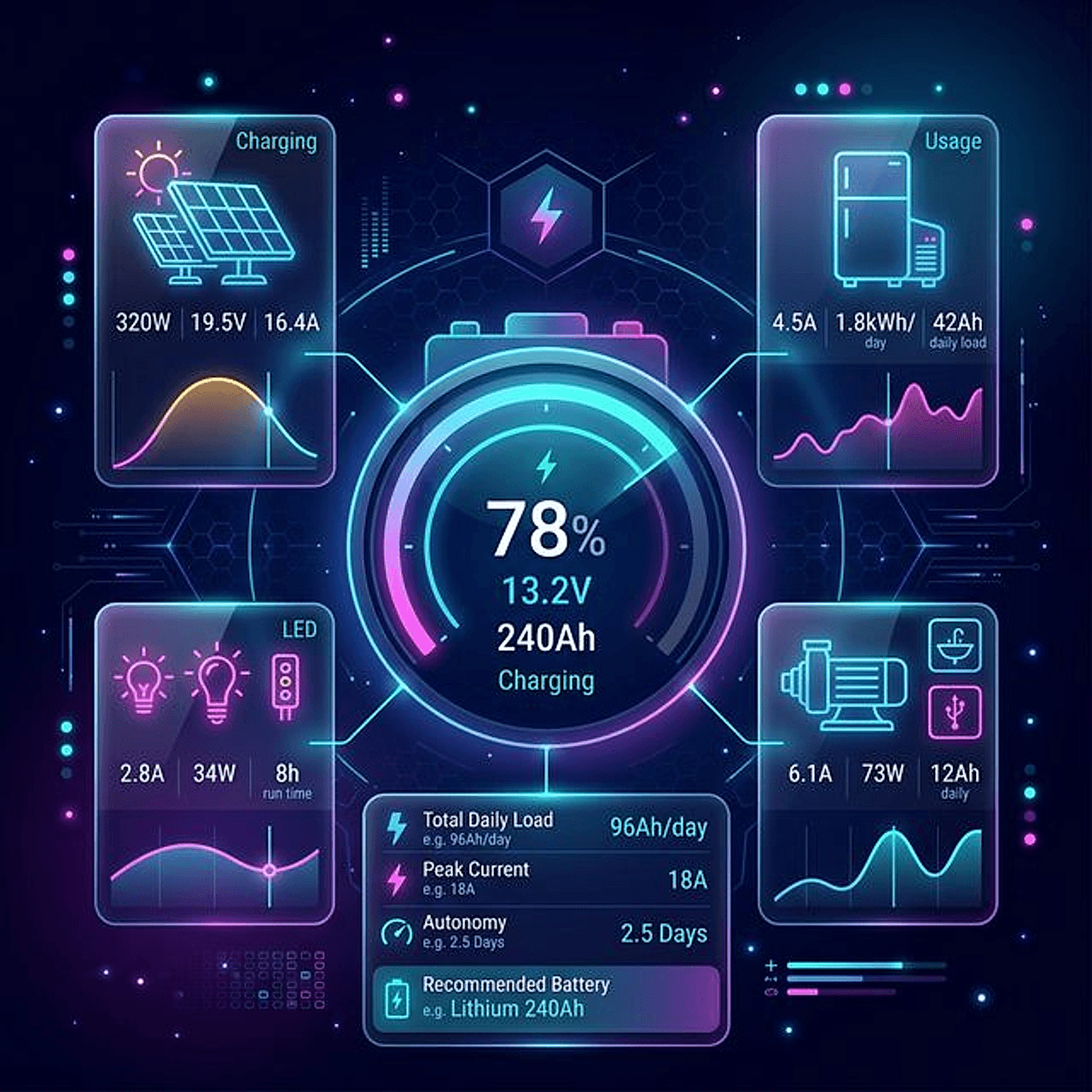 Calcolo capacità batteria servizi camper