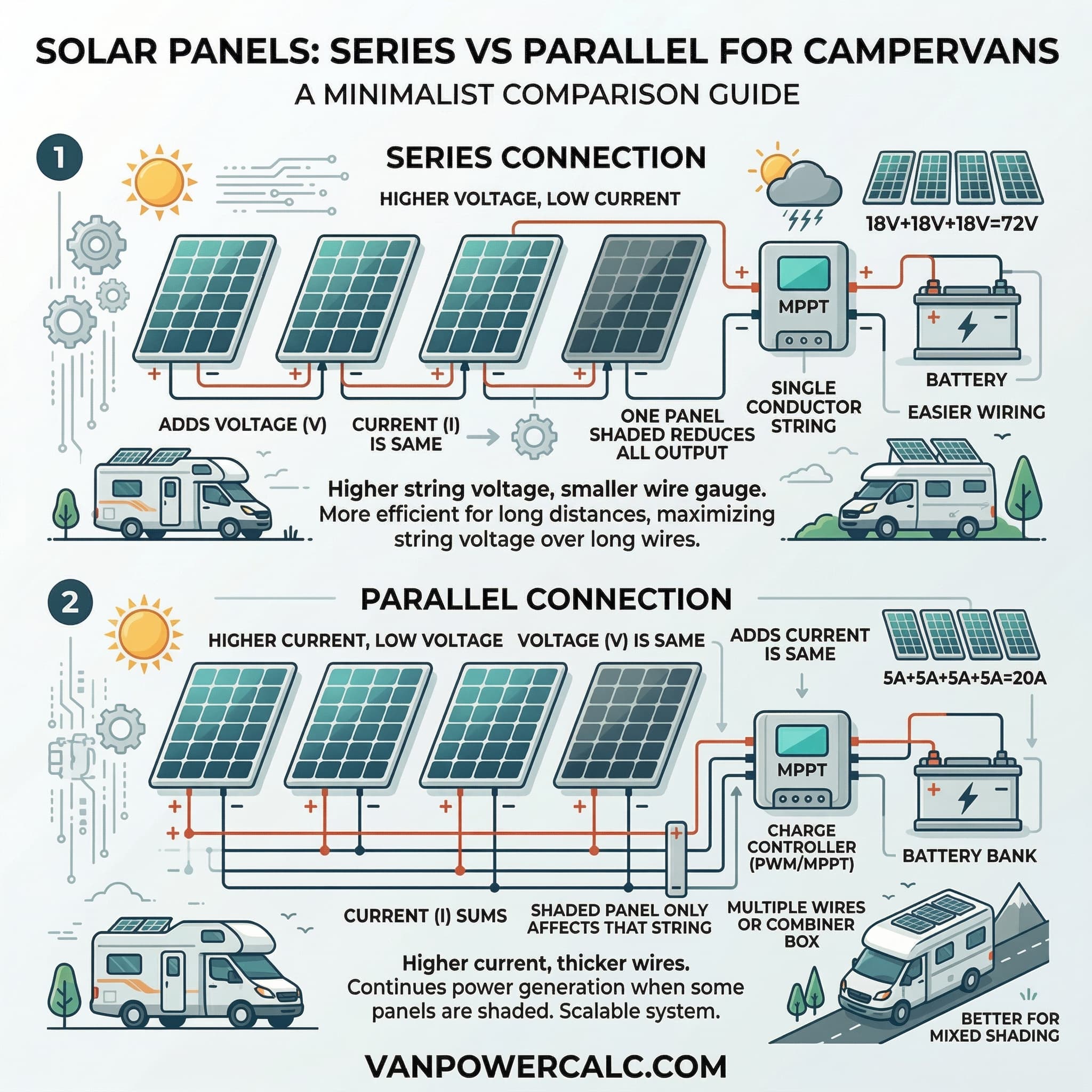 Solar panels series vs parallel comparison guide for campervans