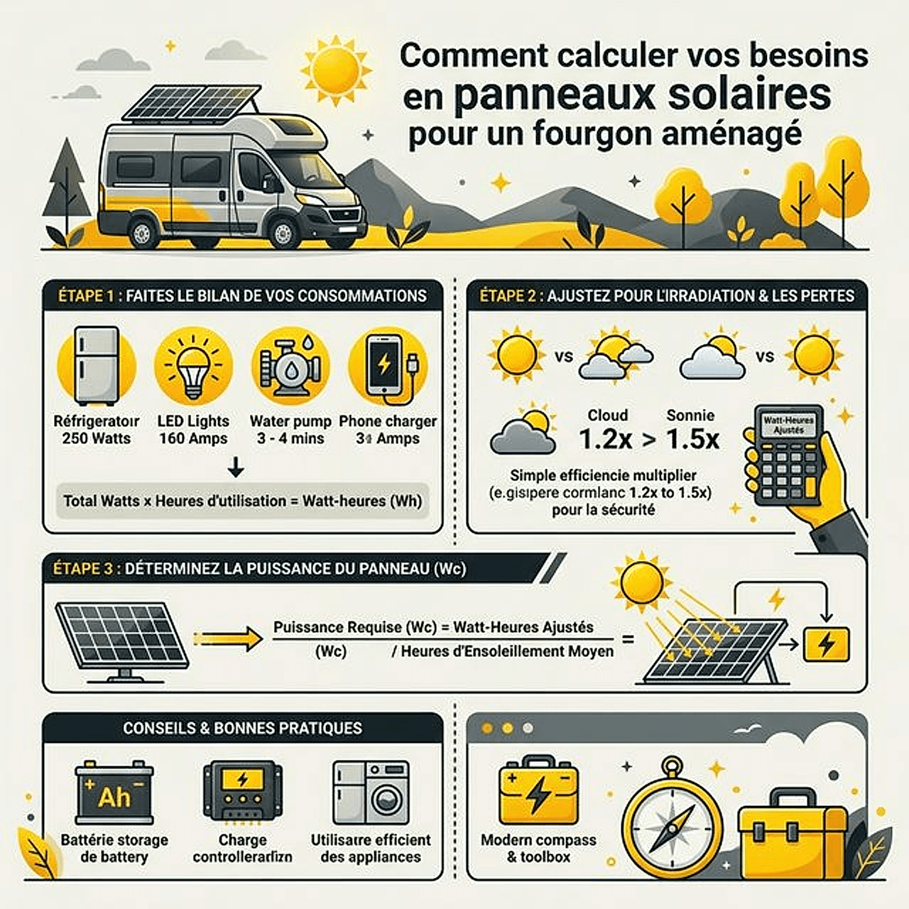 Guide de montage panneau solaire sur fourgon aménagé