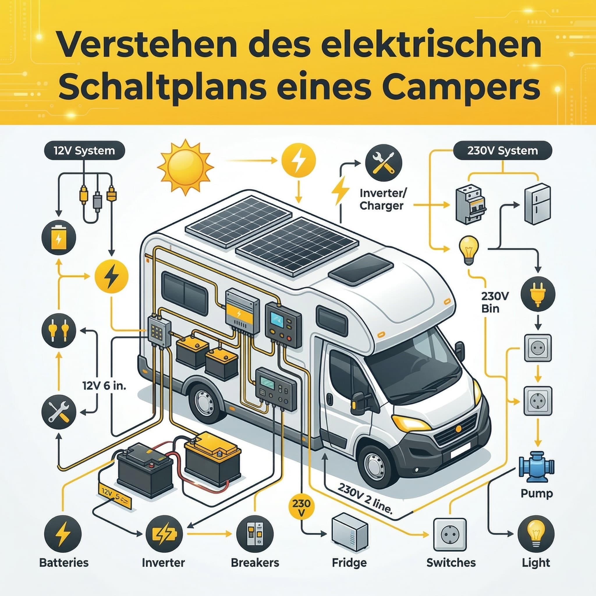 Kompletter Schaltplan Elektrik Wohnmobil-Ausbau