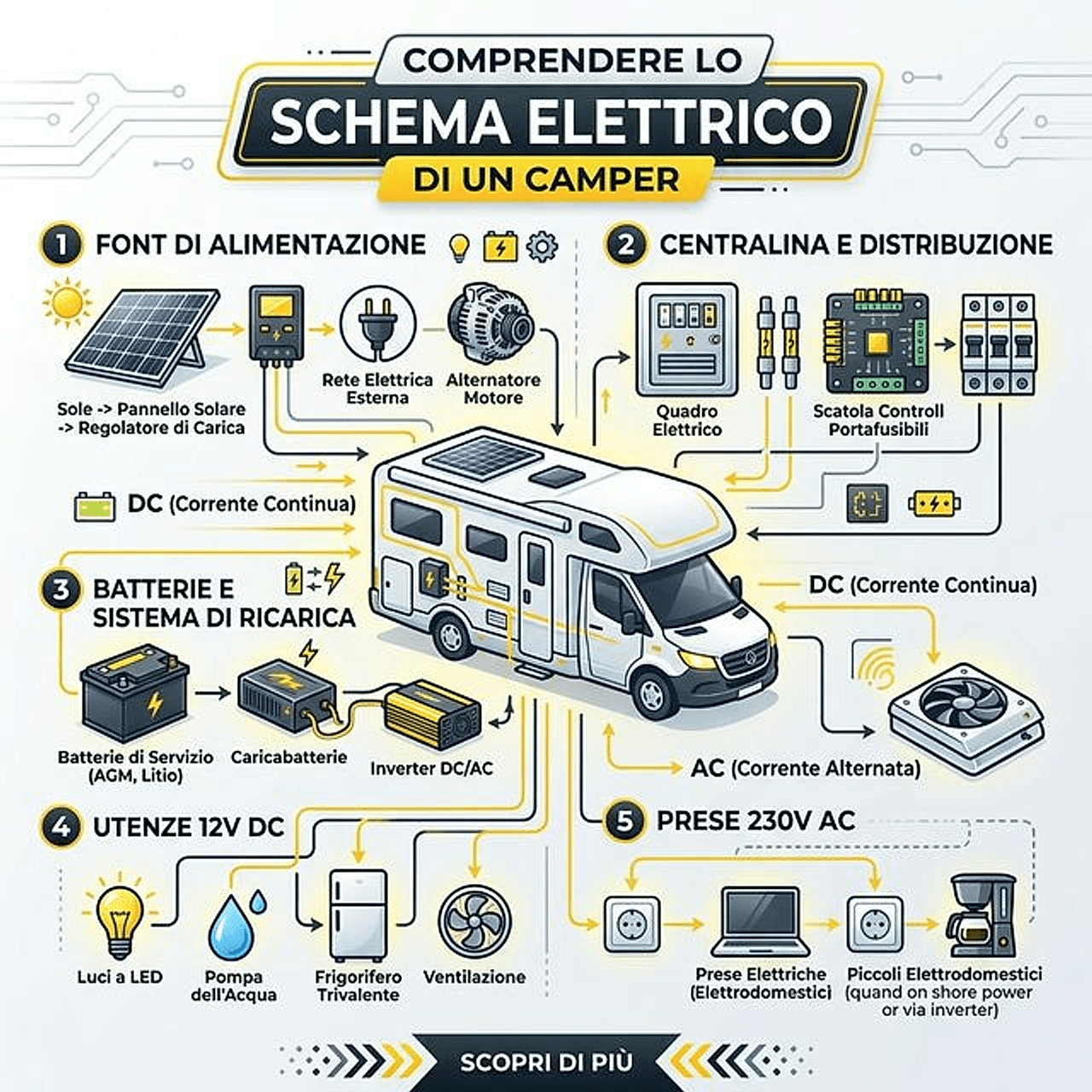Schema elettrico completo per camper fai da te