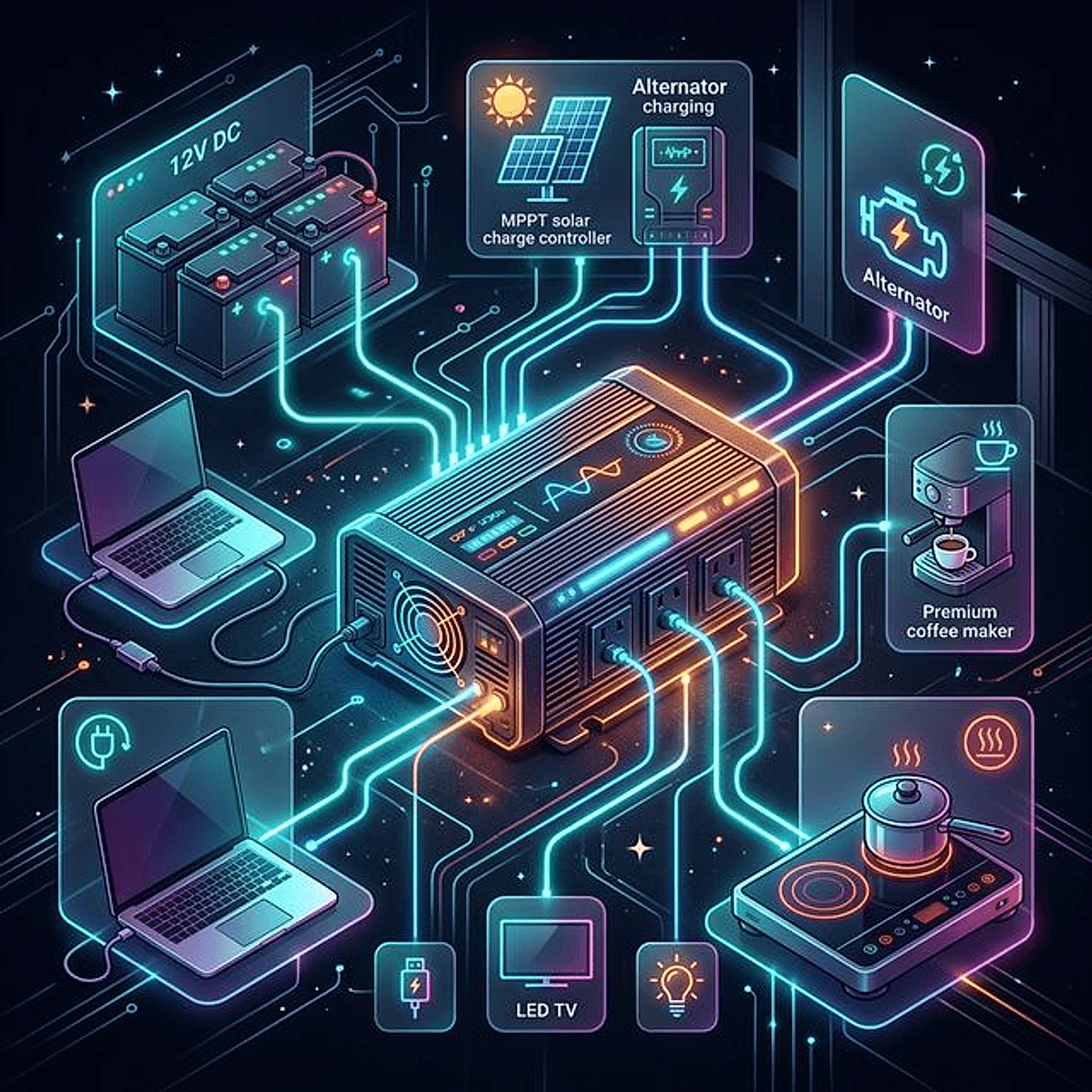 Convertisseur pur sinus vs pseudo sinus pour fourgon aménagé